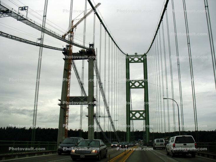 Tacoma Narrows Bridge, Suspension Bridge, construction of the new bridge