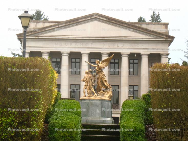 Gold Angel Statues, Insurance Building, Olympia