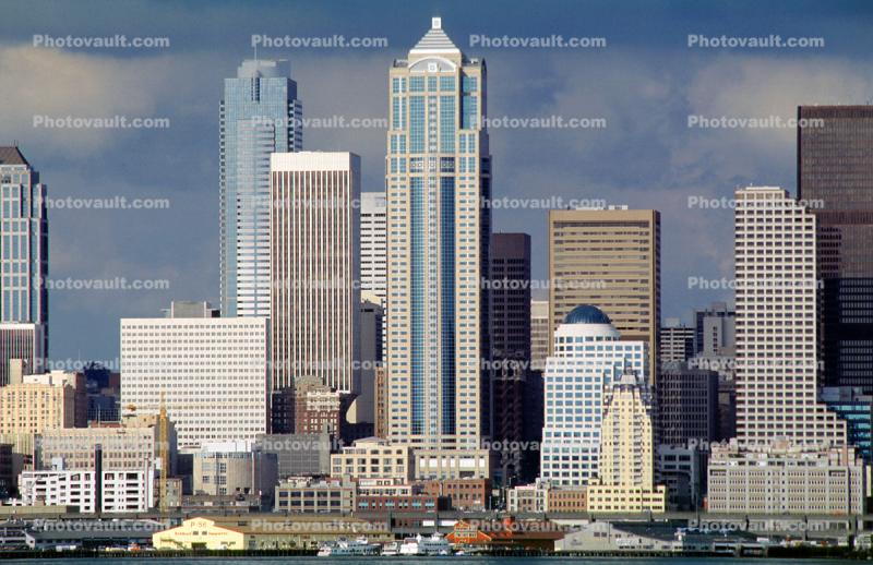 1201 Third Avenue Tower, Cityscape, Skyline, Building, Skyscraper, Downtown, highrise office, piers, boats, waterfront