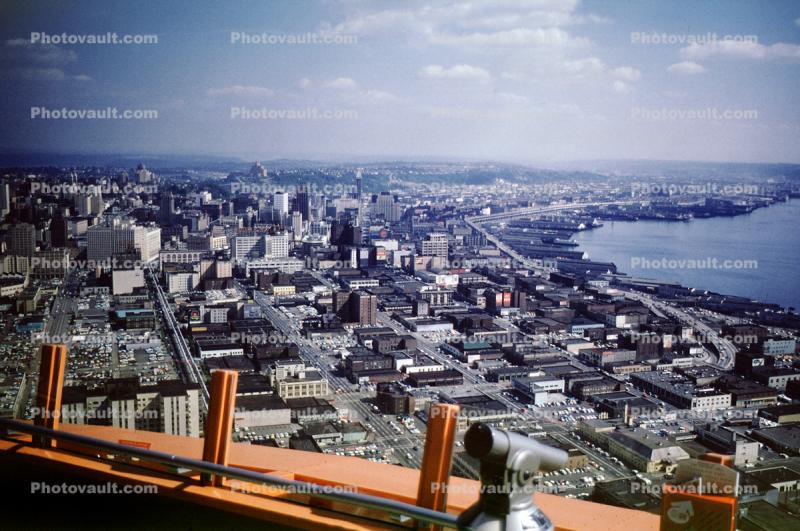 Seattle Harbor, Coastline, Shoreline, Downtown, May 1962, 1960s