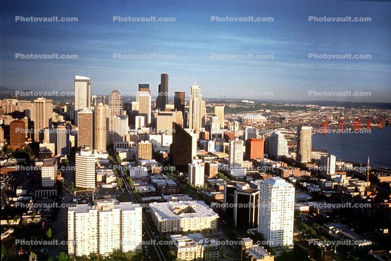 Cityscape, Skyline, Building, Skyscraper, Downtown, Kingdome, Seattle