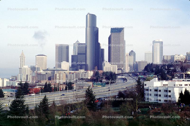 Interstate Highway I-5, Cityscape, Skyline, Building, Skyscraper, Downtown