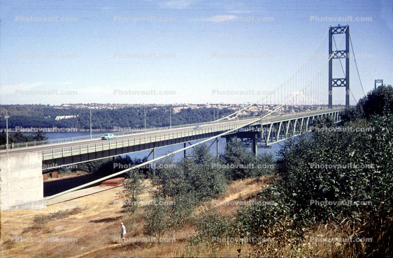 Tacoma Narrows Bridge, Puget Sound, August 1960, 1960s