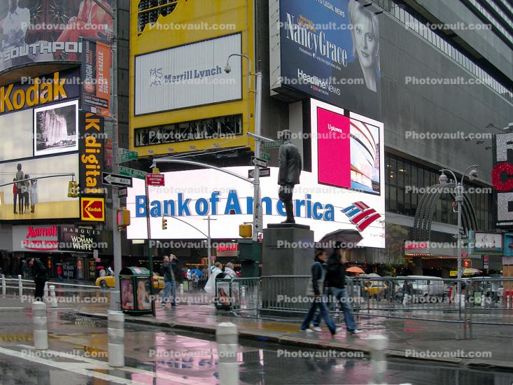 Bank of America, Rain, Rainy, springtime, umbrella