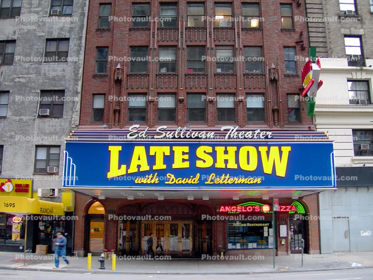 Late Show, Theater, David Letterman, Broadway Theater, midtown Manhattan, Ed Sullivan Theater