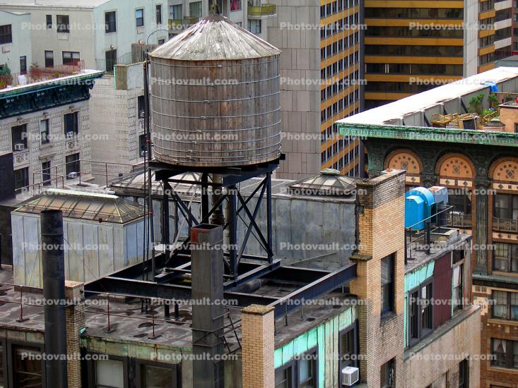 Water Tank, roof, rooftop, chimney, Manhattan
