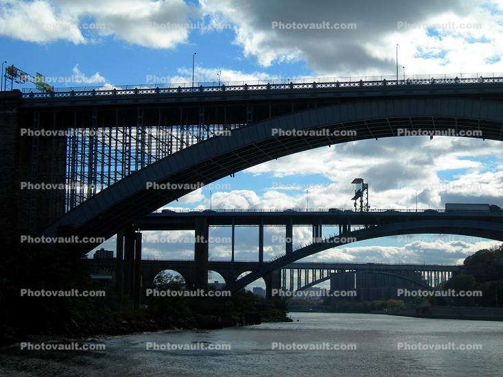 Harlem River, High Bridge, Alexander Hamilton Bridge, (the middle bridge in this image), Washington Bridge