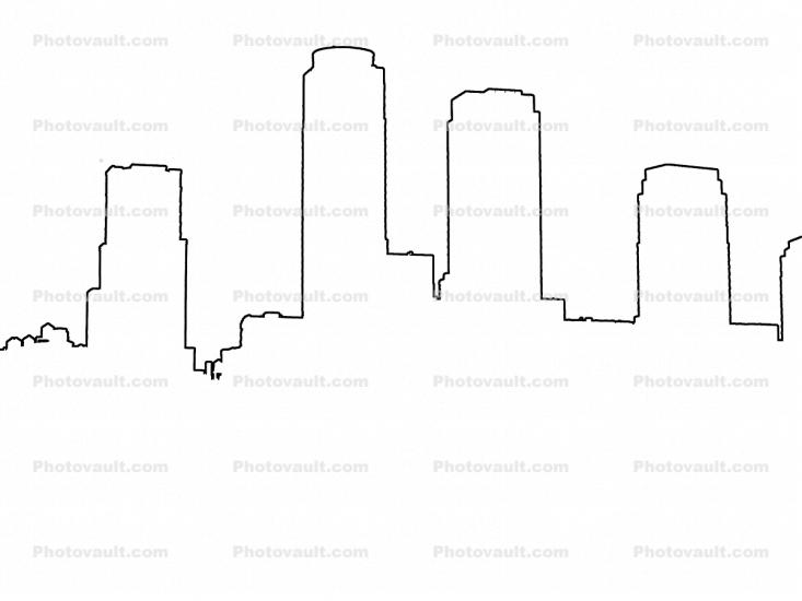 Manhattan Cityscape Line Drawing, outline