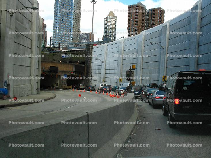 Entrance to Holland Tunnel, Car, Automobile, Vehicle