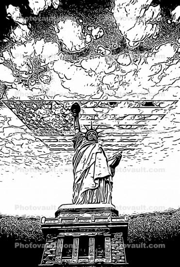 Statue of Liberty sketch, drawing