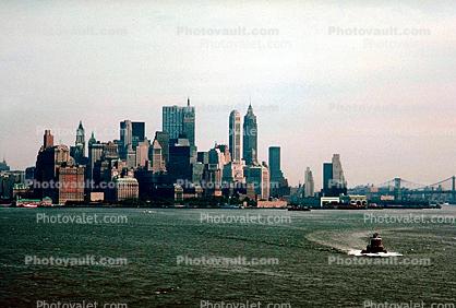 Downtown, waterfront, Moran tugboat, Manhattan, September 1967, 1960s