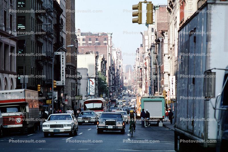 cars, street, buildings, U-Haul Truck, automobile, vehicles, Manhattan