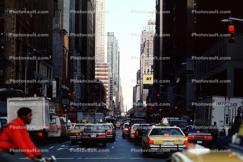 Taxi Cabs, cars, Midtown, buildings, canyons of Manhattan, automobile, vehicles