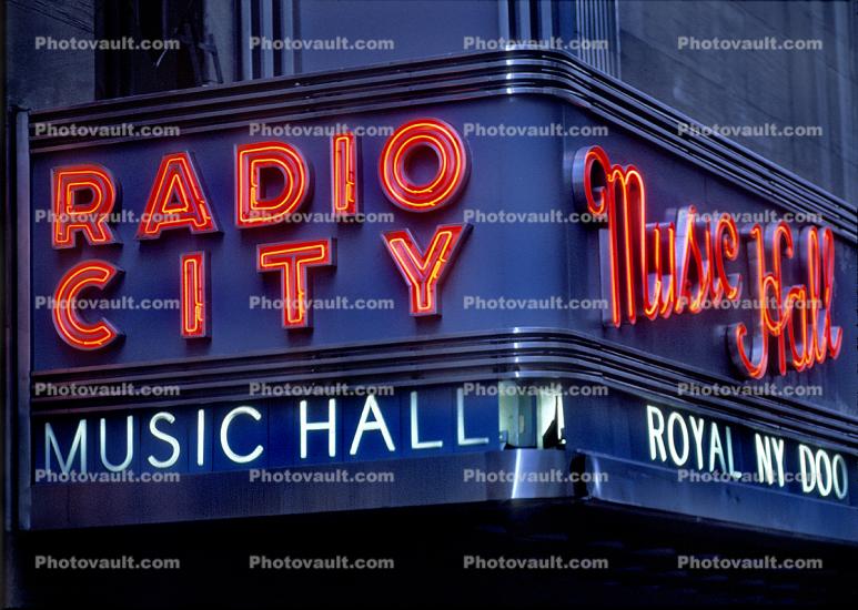 Radio City Music Hall, Neon Sign, Manhattan