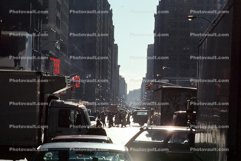 Manhattan, Cars, automobile, vehicles, concrete valley, 27 November 1989