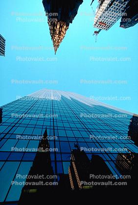 looking-up, buildings, Midtown Manhattan, 27 November 1989