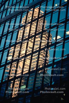 Buildings in Manhattan, glass reflection