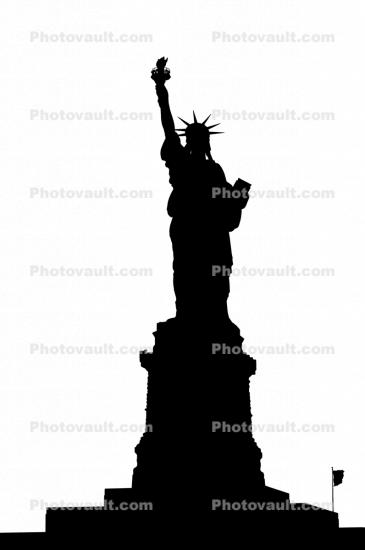 Statue Of Liberty silhouette, shape, 3 December 1989