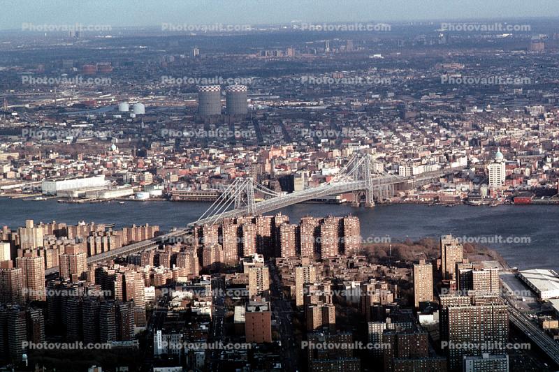 Williamsburg Bridge, Brooklyn, East River, skyline, cityscape, buildings, East-River