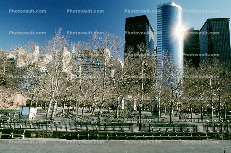 Autumn, Battery Park, Skyline, cityscape, buildings, highrise, Outdoors, Outside, Exterior, Manhattan, 4 December 1989