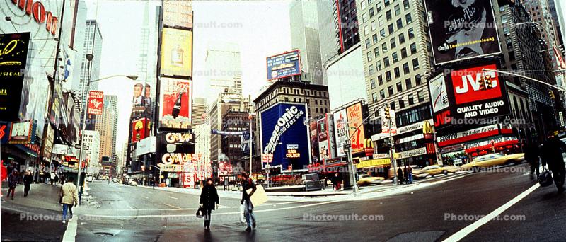 Times Square, Panorama, Buildings, cityscape, cars, winter, wintertime