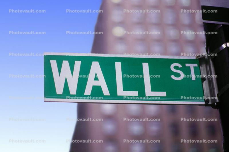Wall Street, sign, downtown Manhattan