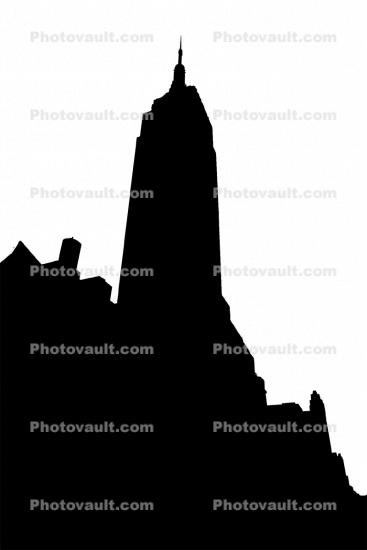 Empire State Building, New York City silhouette, logo, shape