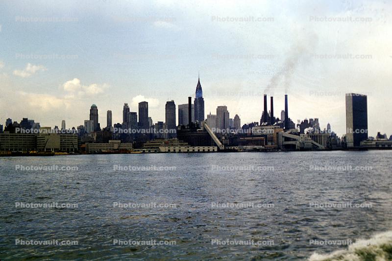 skyscraper, Cityscape, Skyline, Chrysler Building, 1956, 1950s