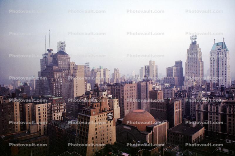 Hotel Gorham, Essex House, buildings, dome, skyline, cityscape, Manhattan, 1965, 1960s