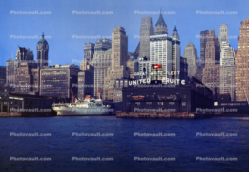 United Fruit Company, Great White Fleet, Docks, Pier 3, Manhattan, 1950s