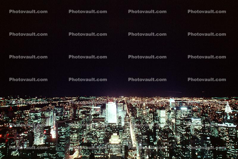 Skyscrapers, Buildings, skyline, cityscape, evening, nighttime, night, Manhattan