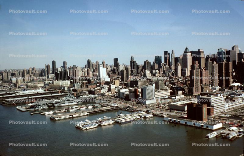 Docks, Piers, waterfront, buildings, skyscraper, Cityscape, Skyline, Manhattan, summer