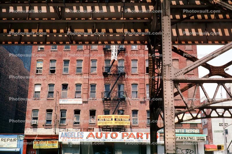 Buildings, Cityscape, ladder, steps, fire escape, Manhattan, 27 June 1999