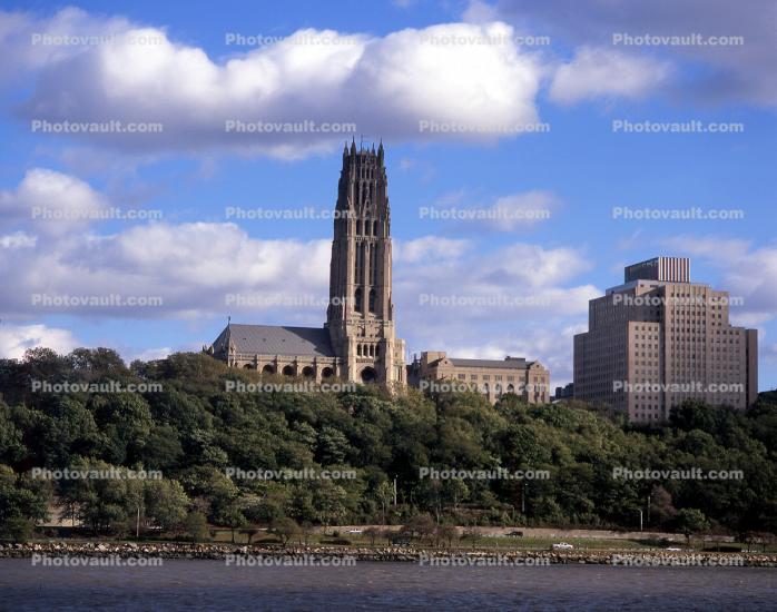 Cityscape, Church, Cathedral, Building, Manhattan, summer