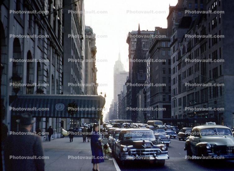 Cadillac, automobile, vehicle, Cars, vehicles, Empire State Building, New York City, 1950s