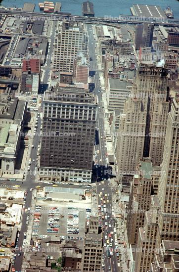 buildings, streets, docks, Manhattan, July 1966, 1960s