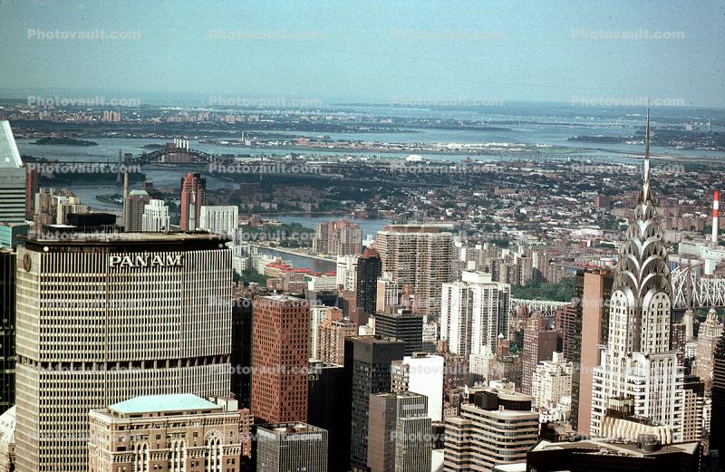 Midtown Manhattan, Cityscape, Skyline, Buildings, Skyscrapers, July 1989