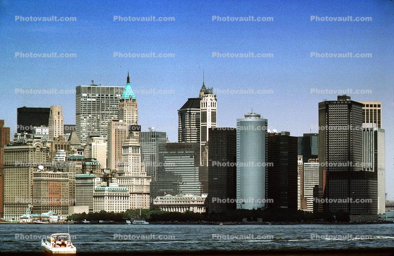 Downtown Manhattan, Cityscape, Skyline, Buildings, Skyscrapers, July 1989
