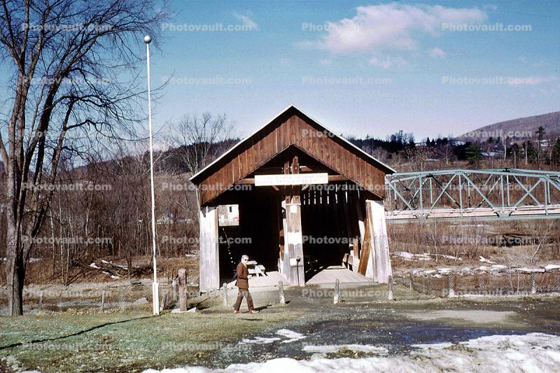 Covered Bridge, Schoharie Valley, footbridge, Blenheim, 1950s
