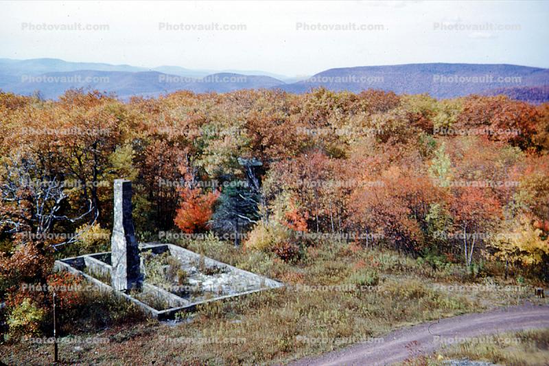Fall Colors, House Foundation, Chimney, Ruins, Fall Colors, Trees, Woodstock