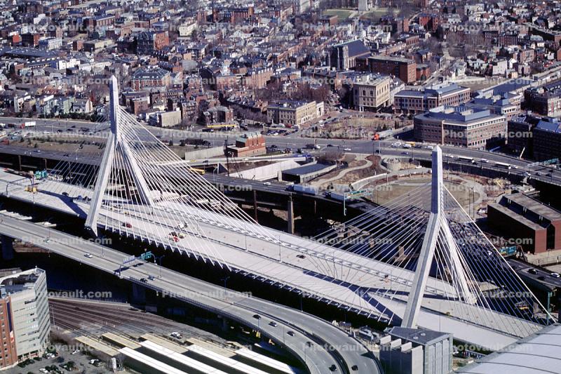 The Zakim Bridge, Over the Charles River, Interstate Highway I-93, Two bridge cable-stayed