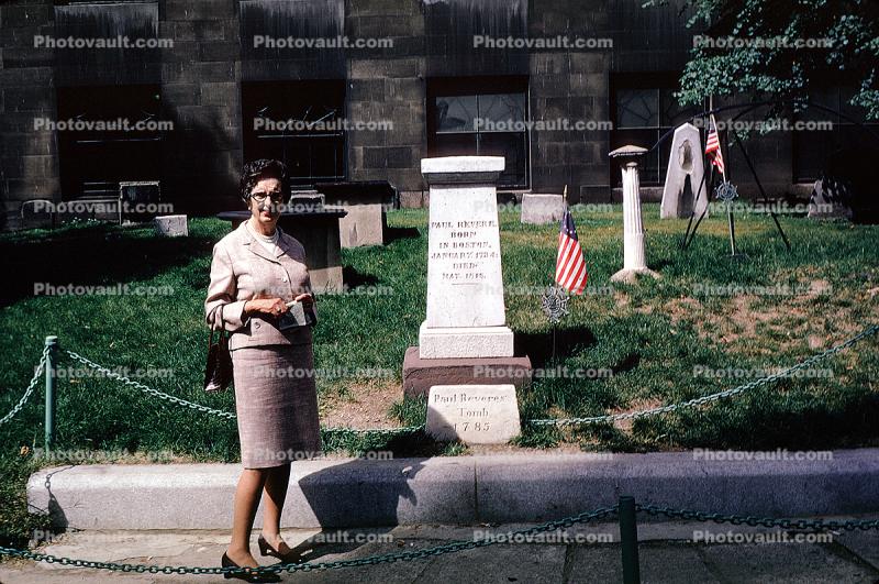 Helen at, Paul Revere Gravesite, 1960s