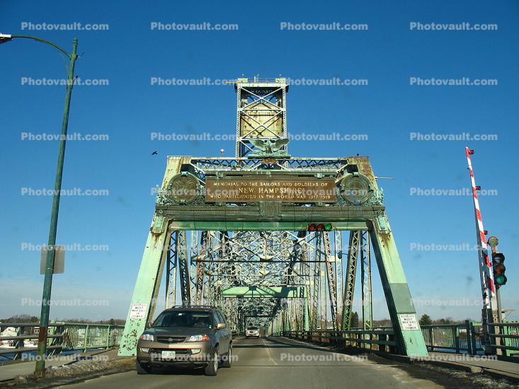 World War Memorial Bridge, US Highway-1, Roadway, Portsmouth New Hampshire, Kittery Maine