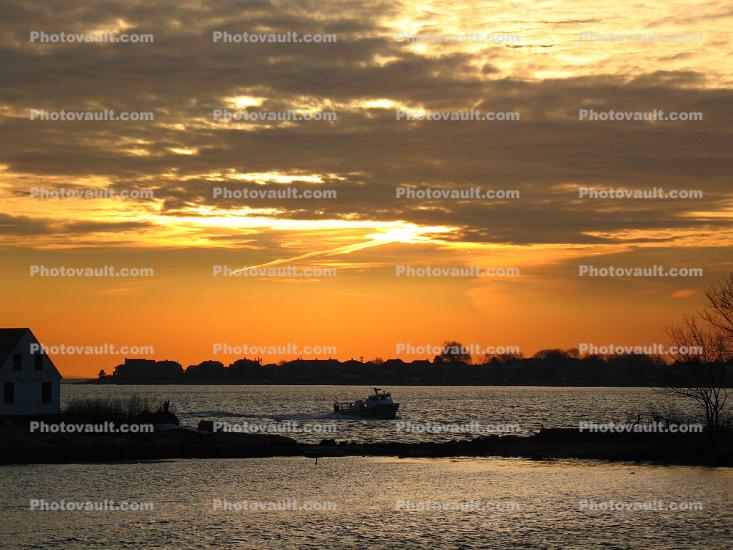 Sunset, Bay, Connecticut