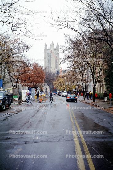 Cars, street, Church, Yale University, New Haven, Connecticut