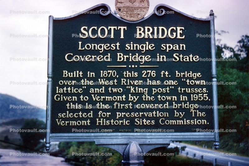 Scott Bridge, Longest single span covered bridge in the state, Vermont