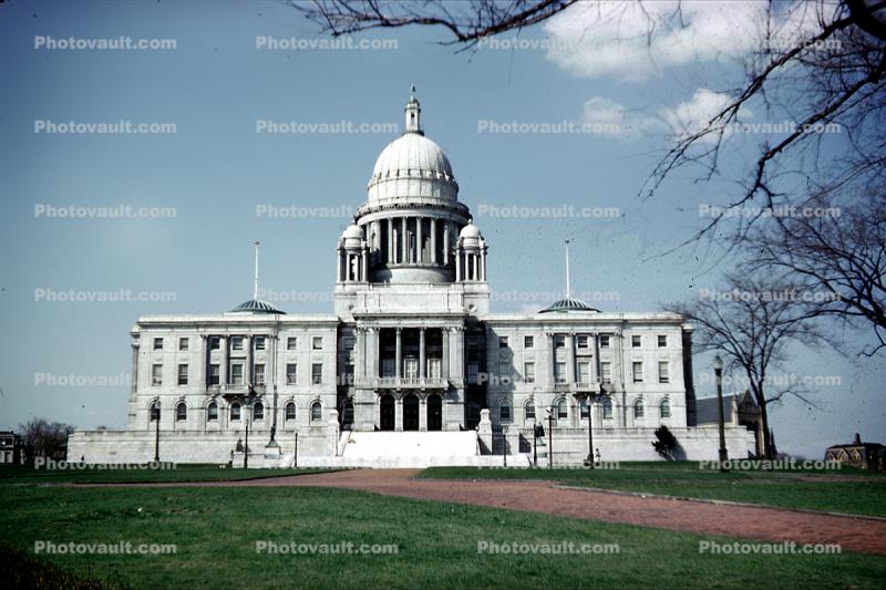Rhode Island Capitol, Government Building, dome, state house, Providence, April 1953, 1950s