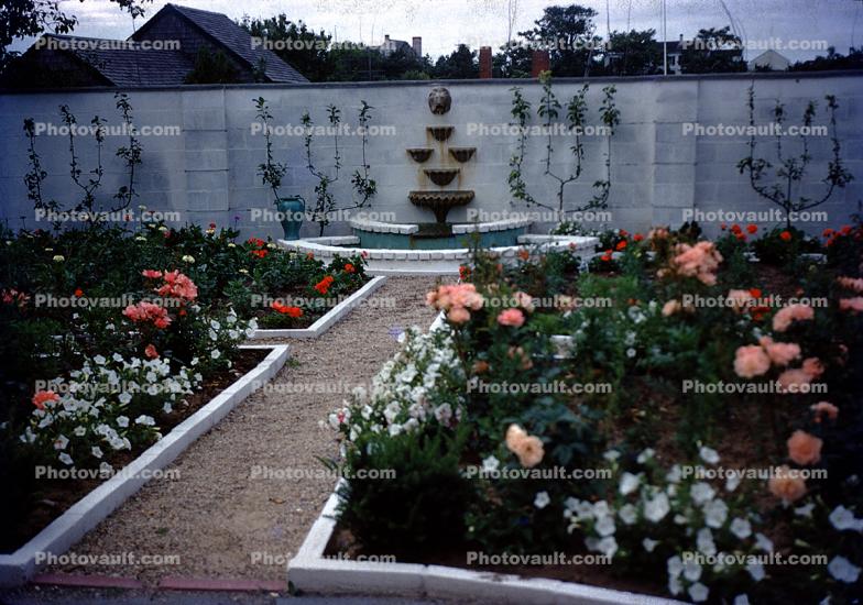 Rose Garden, pond, fountain