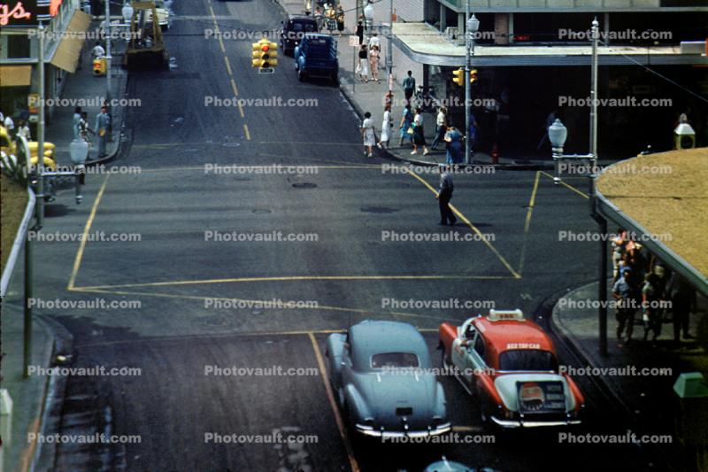 Old Time Miami, Cars, automobile, vehicles, Intersection, May 1952, 1950s