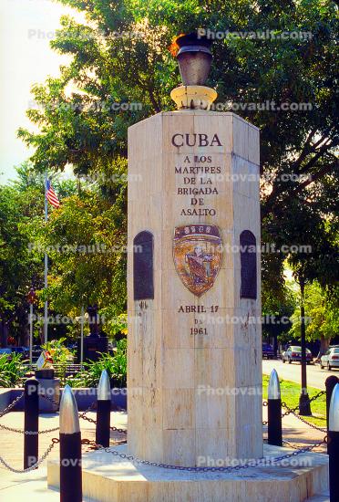 Dedicated to the Bay of Pigs, Monument in Little Havana, landmark, 21 January 1995